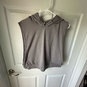 Halara Gray Sleeveless Cropped Hoodie